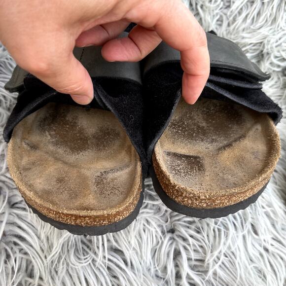 Black Suede Cross-Strap Women’s Sandals - Picture 8 of 10